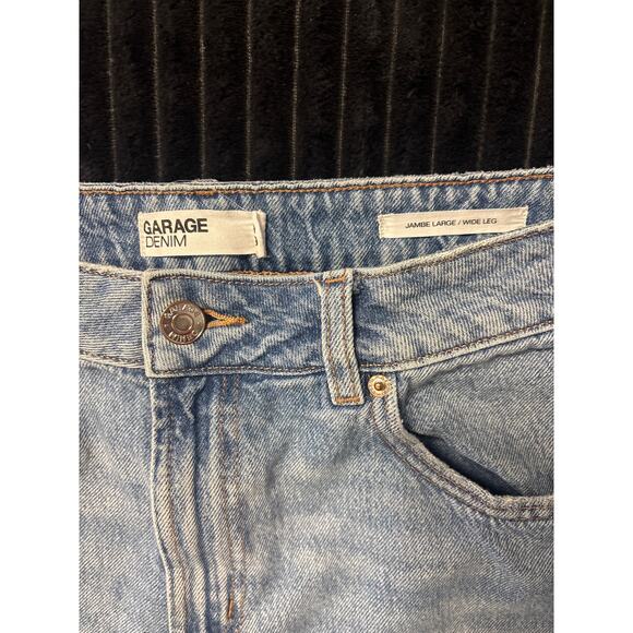 Garage Denim Wide Leg Distressed Fringe Jeans Women’s Size 9 (30x30) - Picture 3 of 3